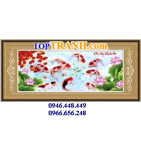 Tranh gắn đá cửu ngư quần hội